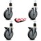 Service Caster 6'' Thermoplastic Rubber Wheel Swivel 1-7/8'' Expanding Stem Caster Set 2 Brakes, 4PK SCC-EX20S614-TPRB-2-PLB-2-178 - alternate 3